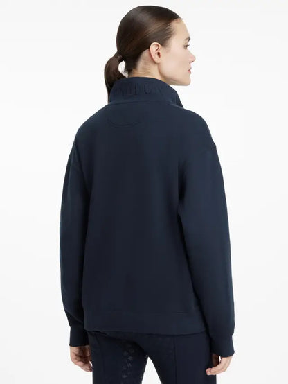 LeMieux Keira Quarter Neck Sweat Navy - Women's Pullover, Back View - Equestrian Style