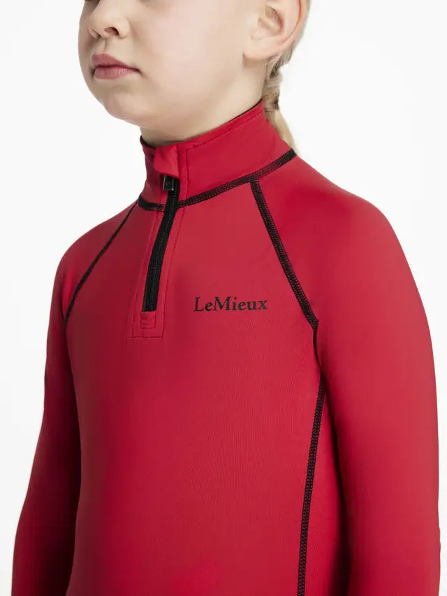 LEMIEUX MINI CLASSIQUE Chilli Base Layer: Child's Equestrian Riding Shirt with Stretch & Comfort