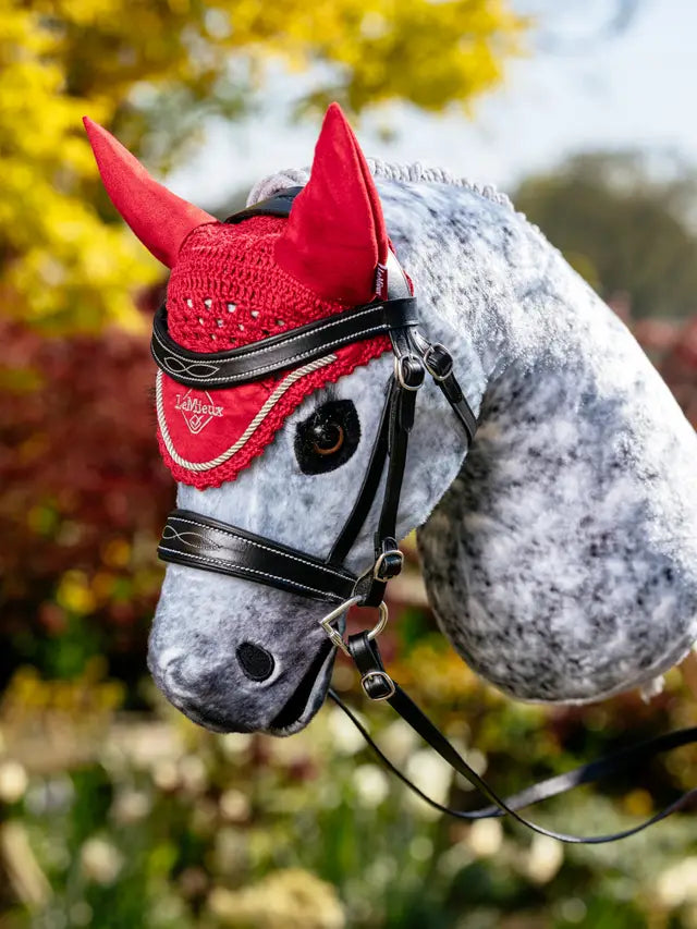 LEMIEUX Hobby Horse Fly Hood Chilli | Toy Pony Equestrian Gear | Miniature Horse Accessories