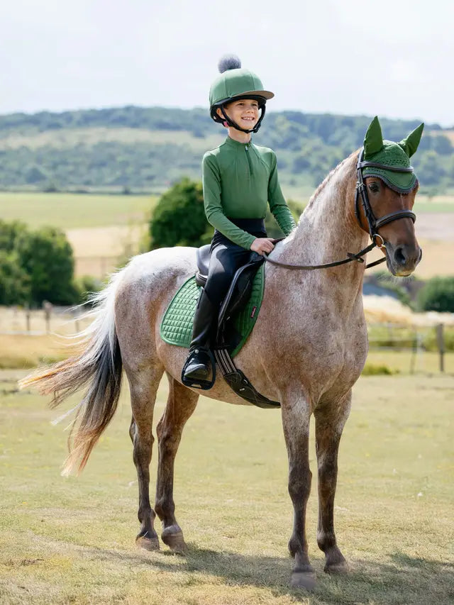 LeMieux Mini Suede Close Contact Square Hunter Green
