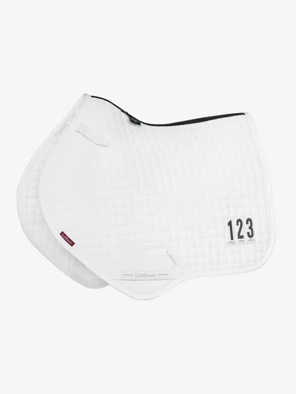 LeMieux Cotton Close Contact Competition Square White - New Design for Horses with Number 123 | Equiflair