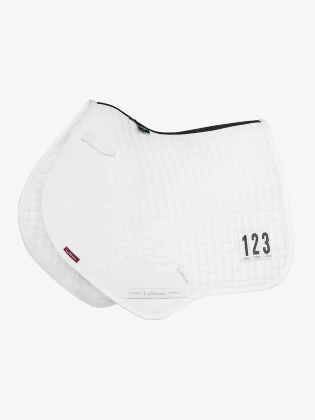 LeMieux Cotton Close Contact Competition Square White - New Design for Horses with Number 123 | Equiflair