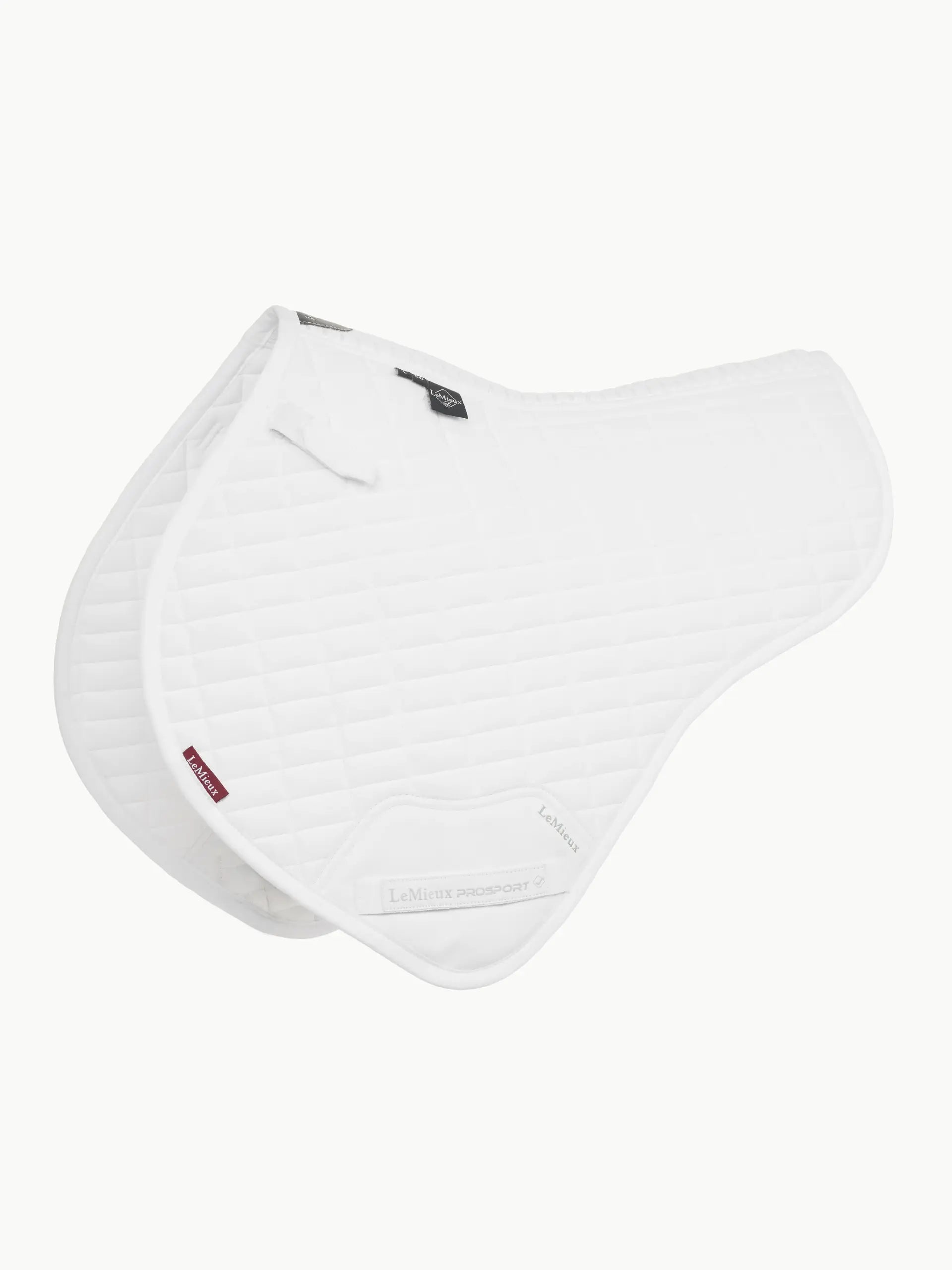 LeMieux White Close Contact Saddle Pad for Horse Riding - Comfort & Style | ProSport Cotton Half Square Design
