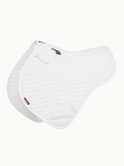LeMieux White Close Contact Saddle Pad for Horse Riding - Comfort & Style | ProSport Cotton Half Square Design