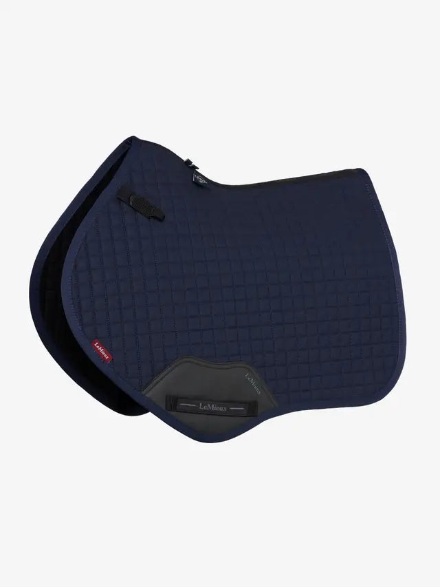 LeMieux Cotton Close Contact Square Saddle Pad - Navy Blue, Equestrian Horse Riding Equipment