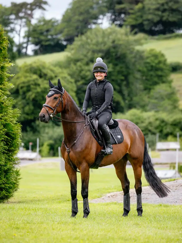 Equestrian Rider on Horse with LeMieux Loire Classic Black Saddle Pad