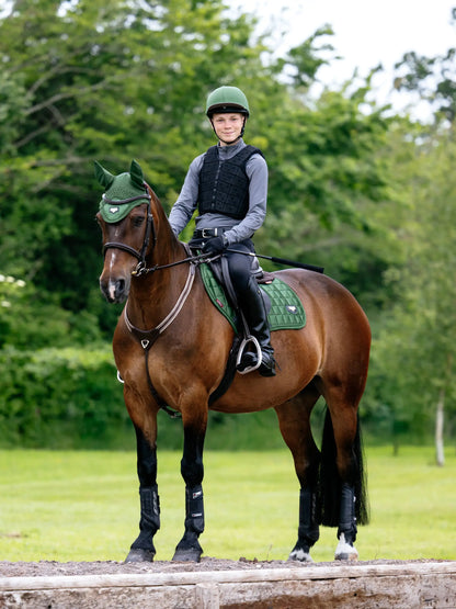 LeMieux Loire Classic Hunter Green Saddle Pad on Horse | Equestrian Riding