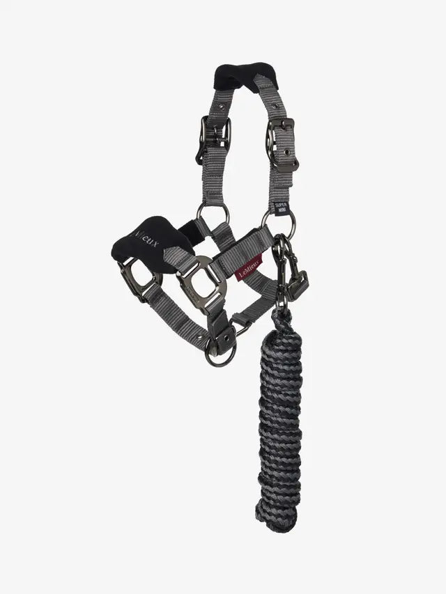 LeMieux Mini Vogue Black Headcollar & Leadrope - Pony Headcollar for Smaller Ponies