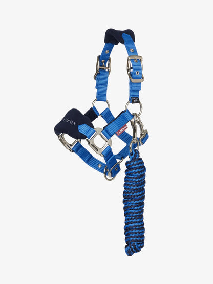 LeMieux Mini Vogue Headcollar & Leadrope Set - Benetton Blue - Pony Halter, Matching Lead Rope
