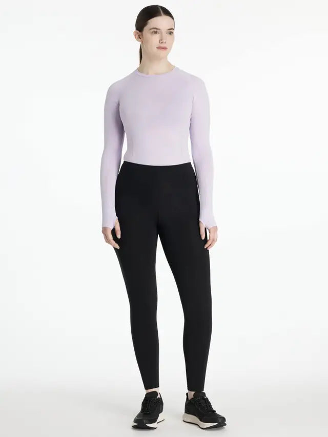 LEMIEUX NATALIE Brushed Pull On Equestrian Leggings - Black Thermal Riding Tights, High Waisted, Full Seat Silicone Grip
