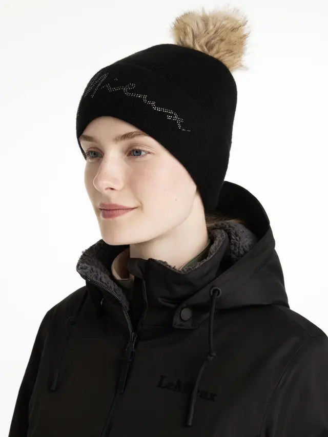 Lemieux Black Sparkle Headband for Women - Stylish Winter Warm Headwear