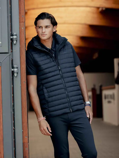 LeMieux Men's Navy Hooded Puffer Gilet - Equiflair Stylish and Practical Vest for Outdoor Activities