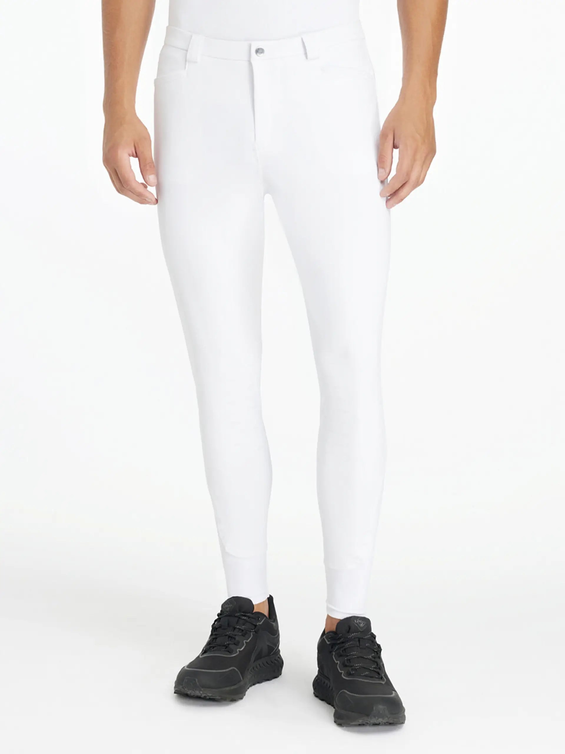 LeMieux Men's White Full Seat Breeches - Slim Fit Equestrian Riding Pants for Comfort & Performance