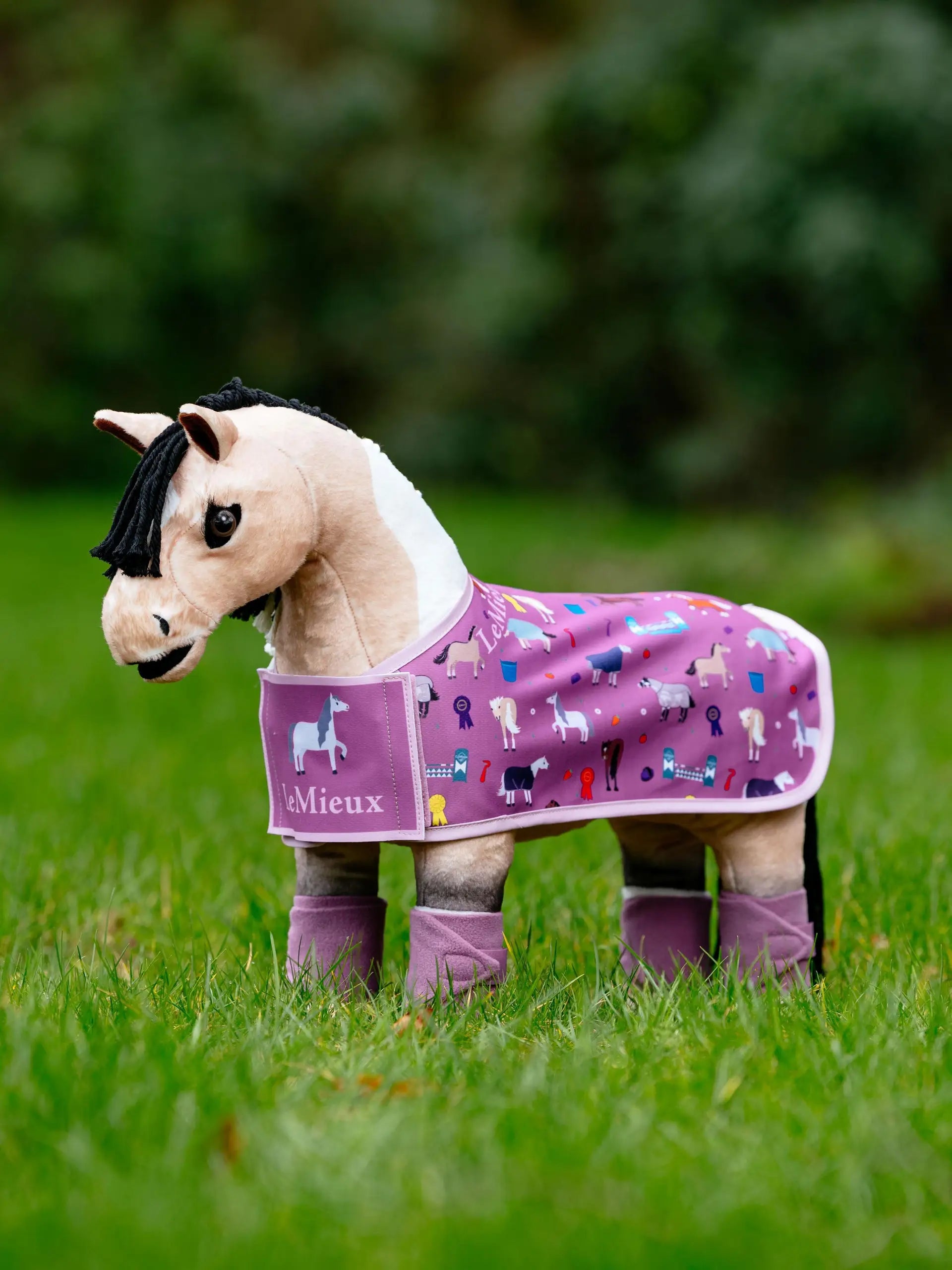 LeMieux toy pony rug Mallow print, cosy fleece cooler for imaginative play.