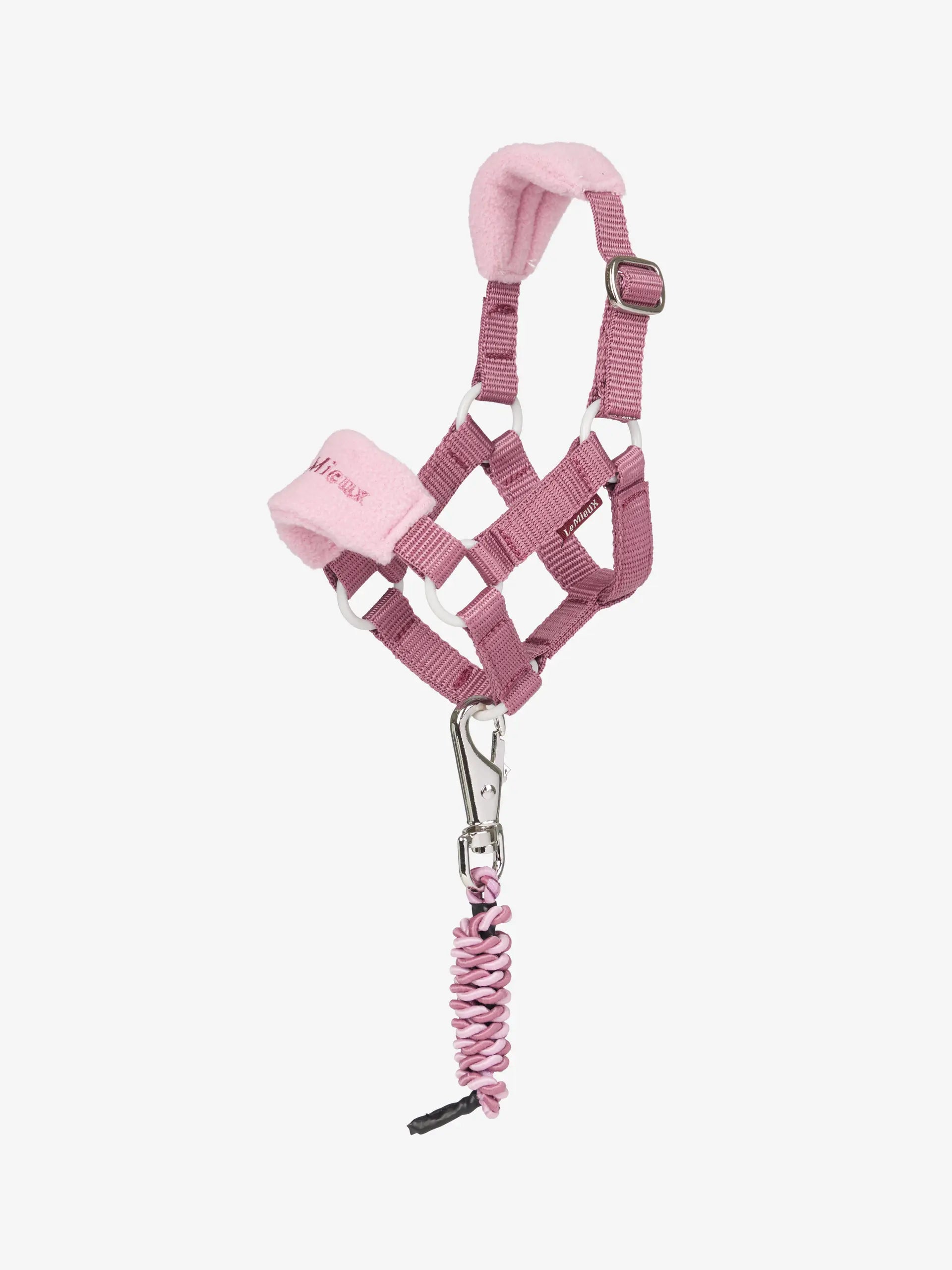 LeMieux Toy Pony Vogue Headcollar & Leadrope in Mallow pink - detailed equestrian accessory for play.