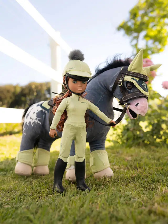 LeMieux Comet Appaloosa toy pony with plaitable mane and lemieux toy rider