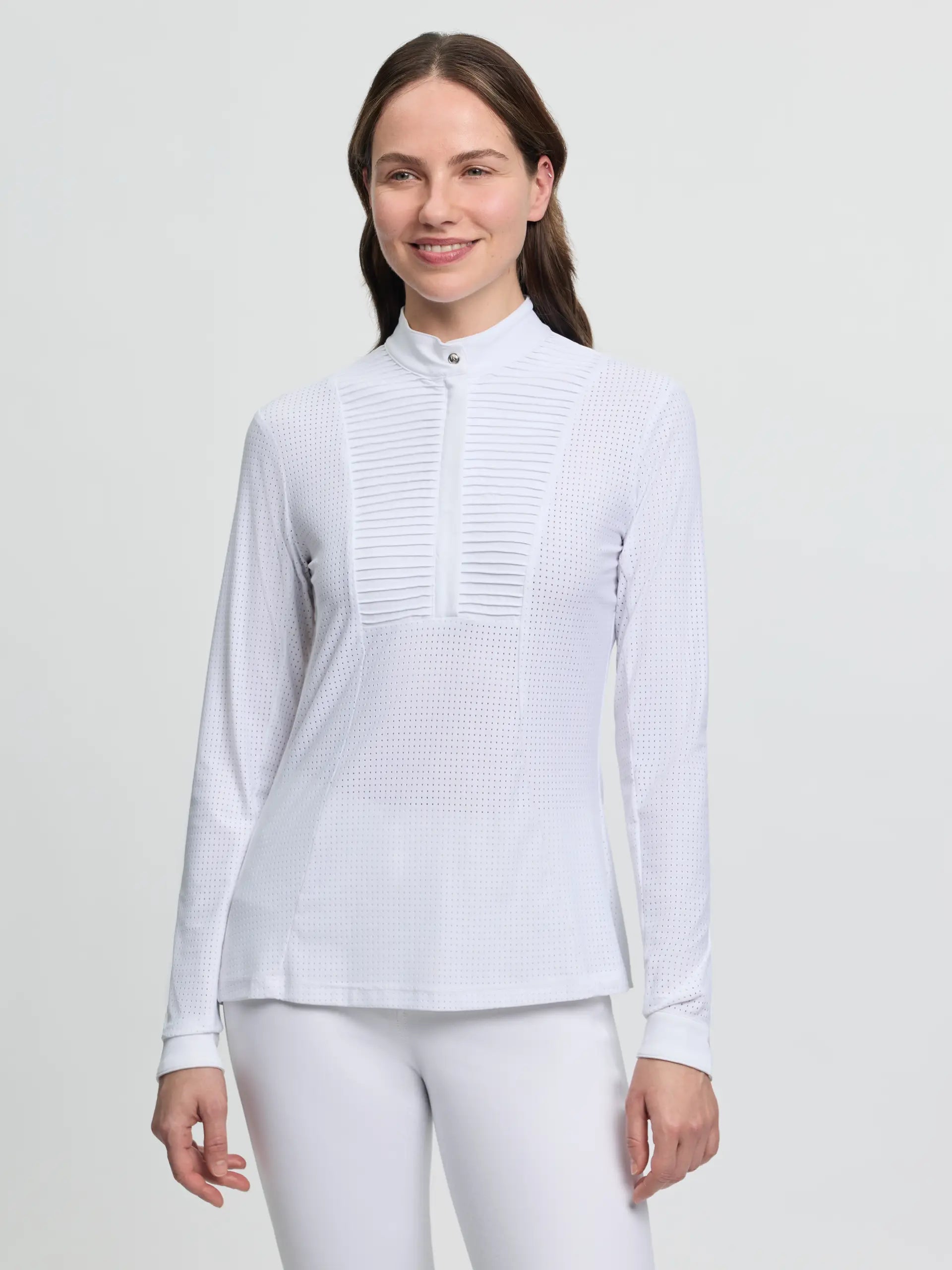 LeMieux Arielle Long Sleeve Show Shirt White | Equiflair