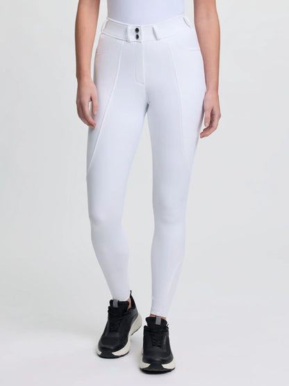 White LeMieux Brilliance Knee Grip Breeches for equestrian competition and riding