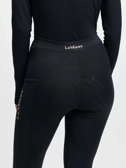 LeMieux Young Rider Sparkle Orla Black Pull-On Breeches with Full Seat Grip