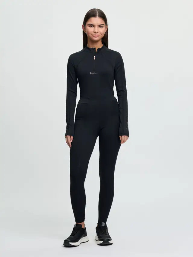 LeMieux Young Rider Sparkle Orla Black Pull-On Riding Tights with Glitter Detail