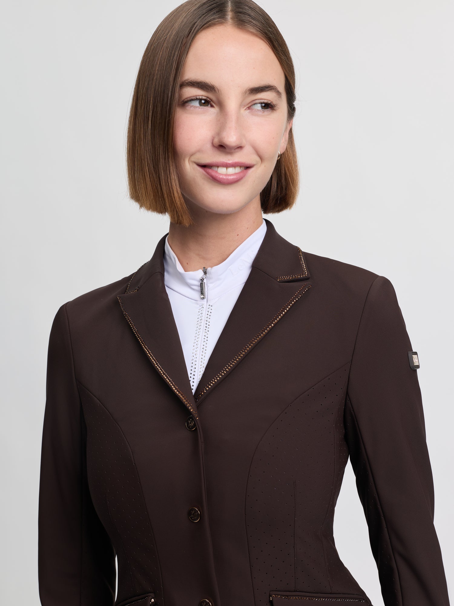 LeMieux Brilliance Diana Ladies Show Jacket Espresso - Elegant Equestrian Competition Wear