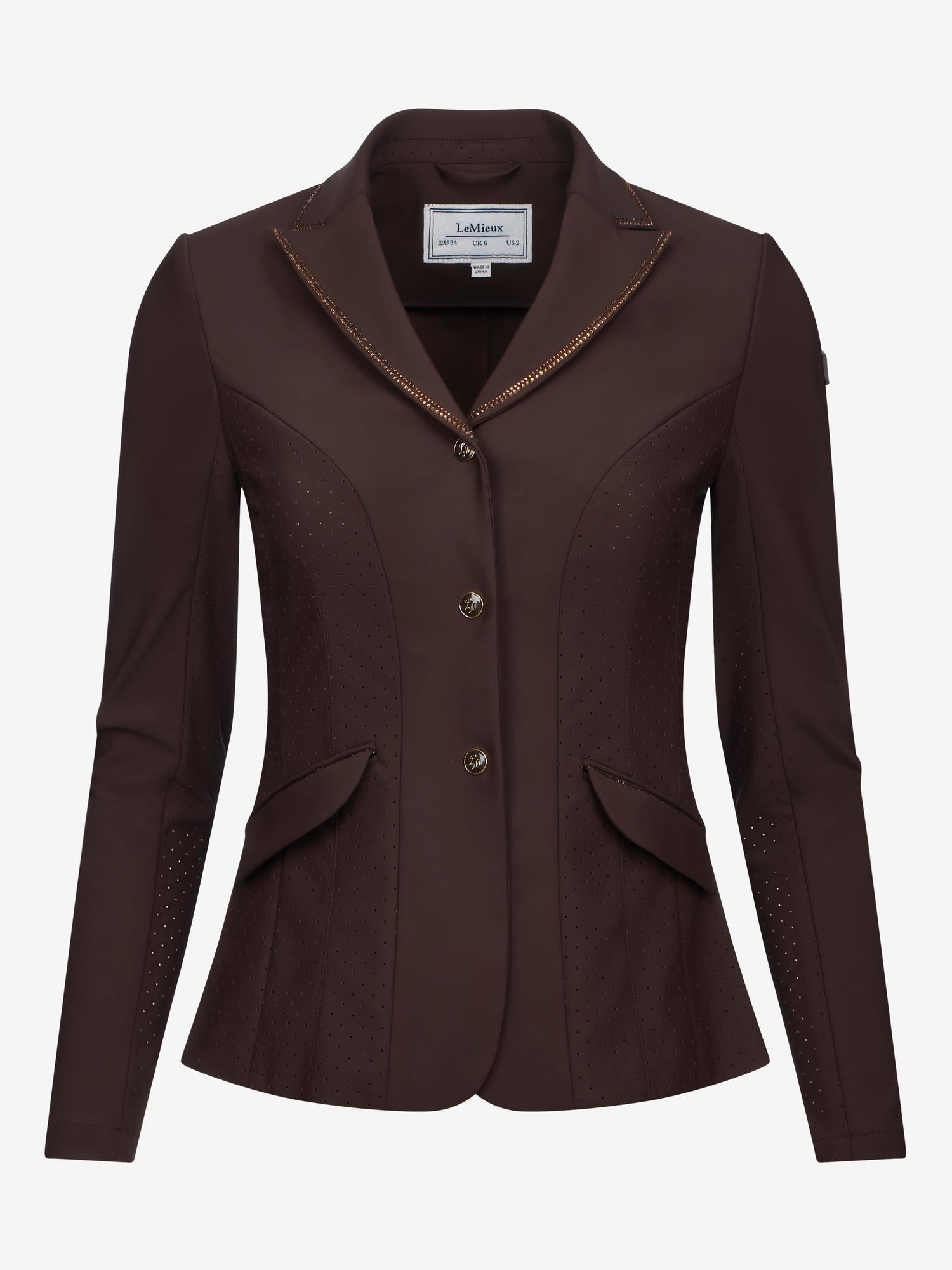 LeMieux Brilliance Diana Ladies Show Jacket in Espresso brown with rhinestone details