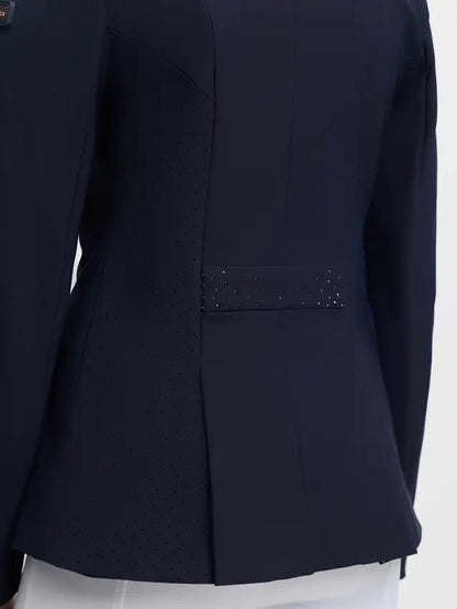LeMieux Brilliance Junior Pro Show Jacket Navy with Rhinestones Back Detail