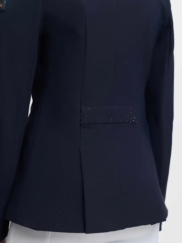 LeMieux Brilliance Junior Pro Show Jacket Navy with Rhinestones Back Detail