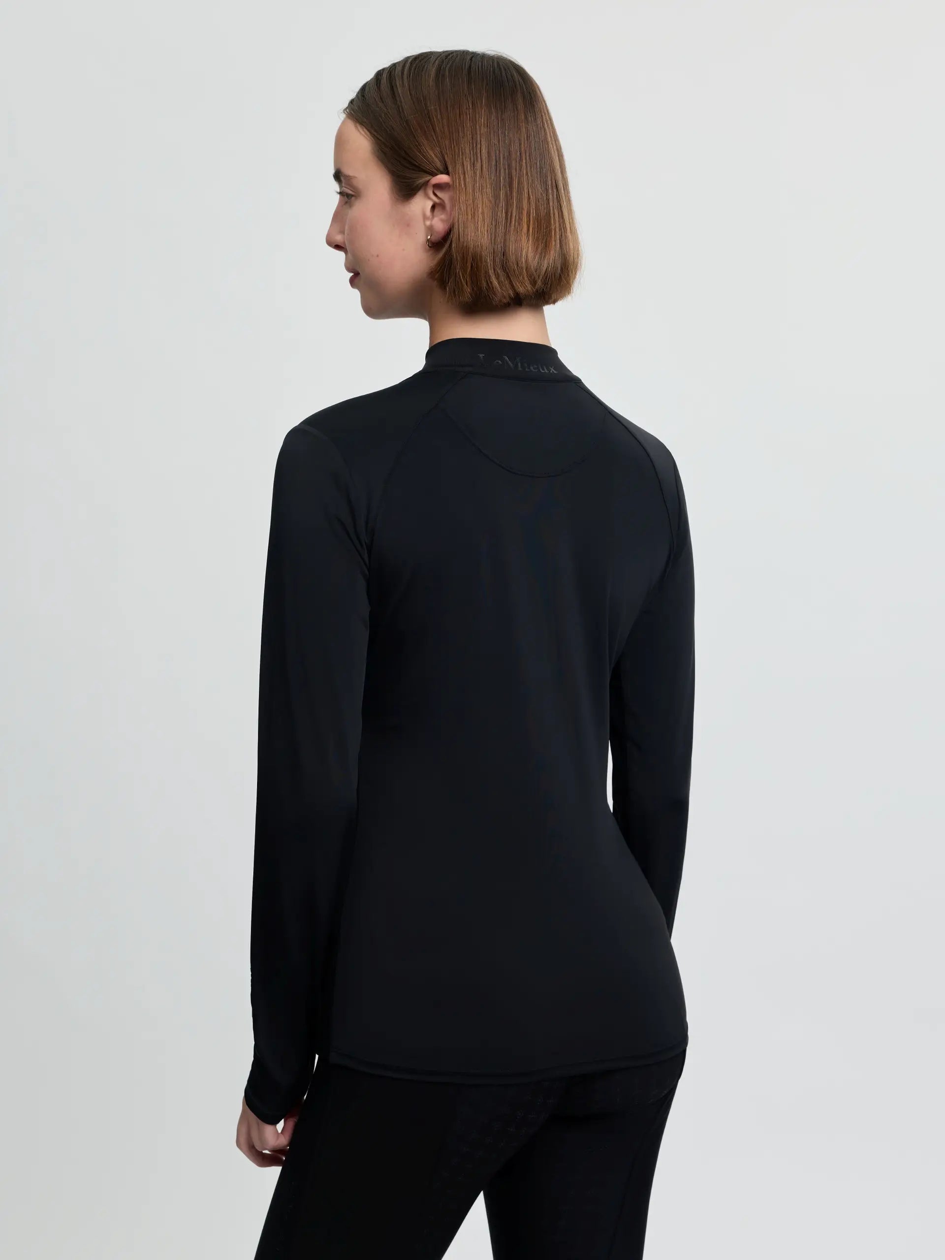 LeMieux Brilliance lightweight black long-sleeve equestrian base layer top for women