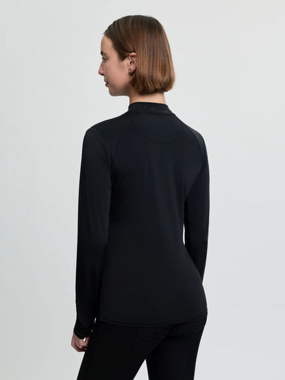 LeMieux Brilliance lightweight black long-sleeve equestrian base layer top for women
