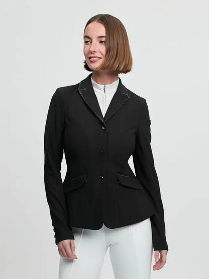 LeMieux Brilliance Diana Ladies Show Jacket Black - Equestrian, rhinestone details, breathable.
