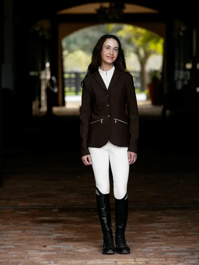 LeMieux Brilliance Junior Pro Show Jacket Espresso | Young Equestrian Rider