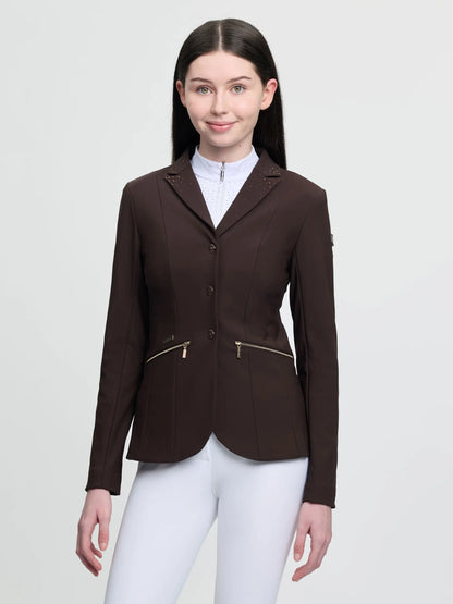 LeMieux Brilliance Junior Pro Show Jacket in Espresso with Rhinestones