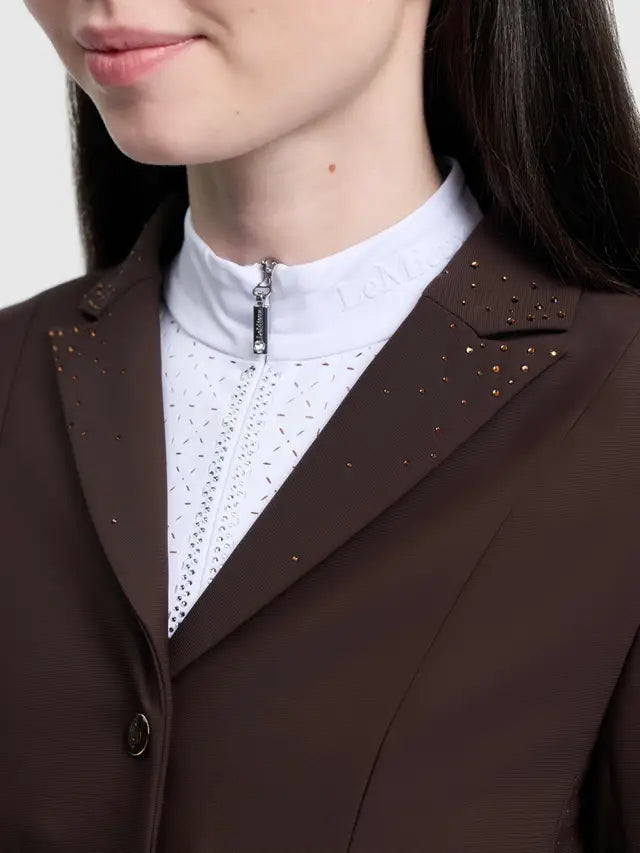 LeMieux Brilliance Junior Pro Show Jacket Espresso with rhinestones