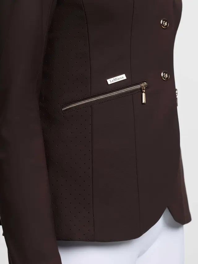 LeMieux Brilliance Junior Pro Show Jacket in Espresso - Equestrian Performance Wear