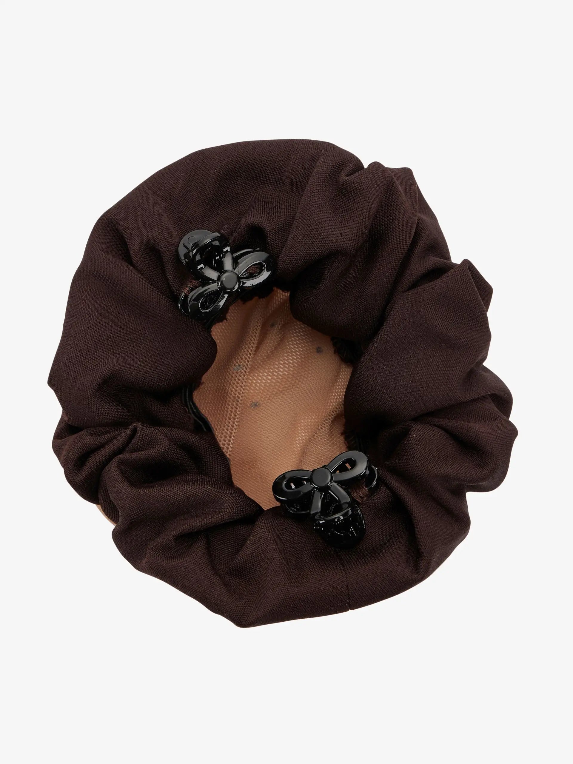 LeMieux Brown Scrunchie with Crystal Hair Net for Equestrian Shows