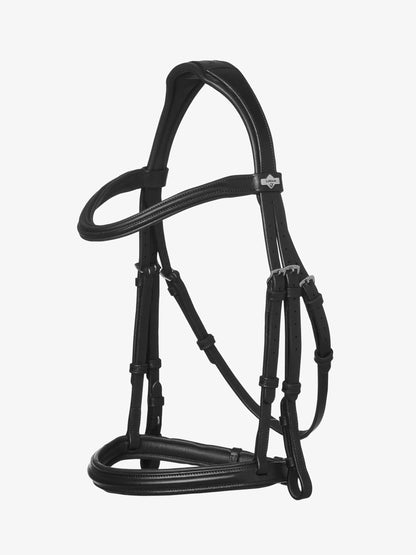 LeMieux Arika Anatomic Cavesson Bridle Black/Silver - Luxurious Oiled Leather Horse Riding Equipment