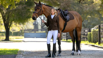 LeMieux Brilliance Close Contact Square Saddle Pad Espresso - Show Ring Ready