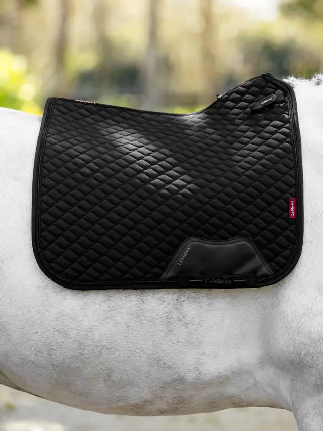 LeMieux Brilliance Dressage Square Black Saddle Pad on Horse