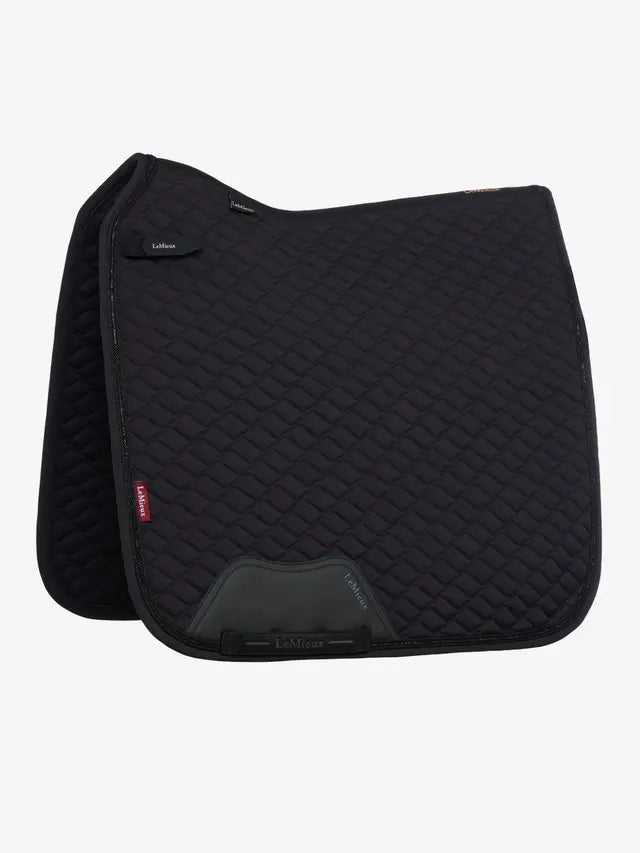 LeMieux Brilliance Dressage Square Saddle Pad Black with sparkle detailing for competition