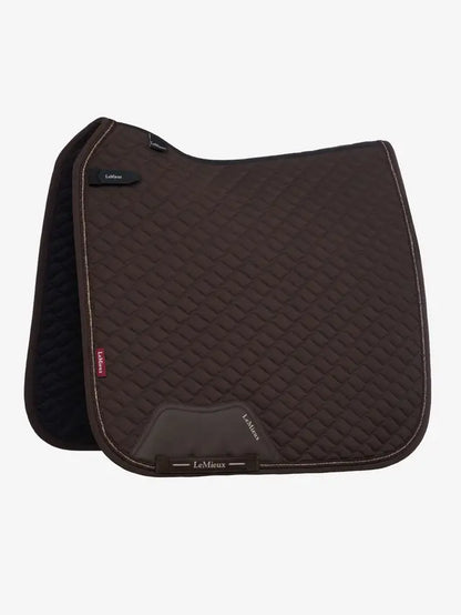 LeMieux Brilliance Dressage Square Saddle Pad Espresso - Cooling Tech & Sparkle Detail
