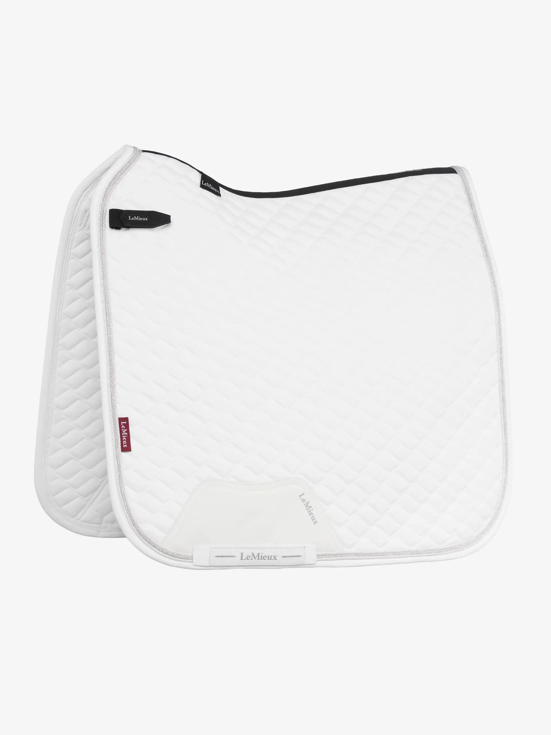 LeMieux Brilliance Dressage Square Saddle Pad White - Sparkle & Cooling Technology