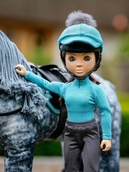 LeMieux Toy Rider Outfit Azure: Doll equestrian clothes, breeches, base layer & hat silk for LeMieux dolls.