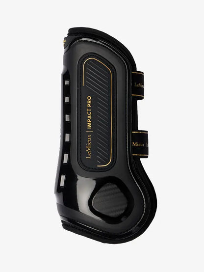 Black LeMieux Impact Pro tendon boot for horse leg protection