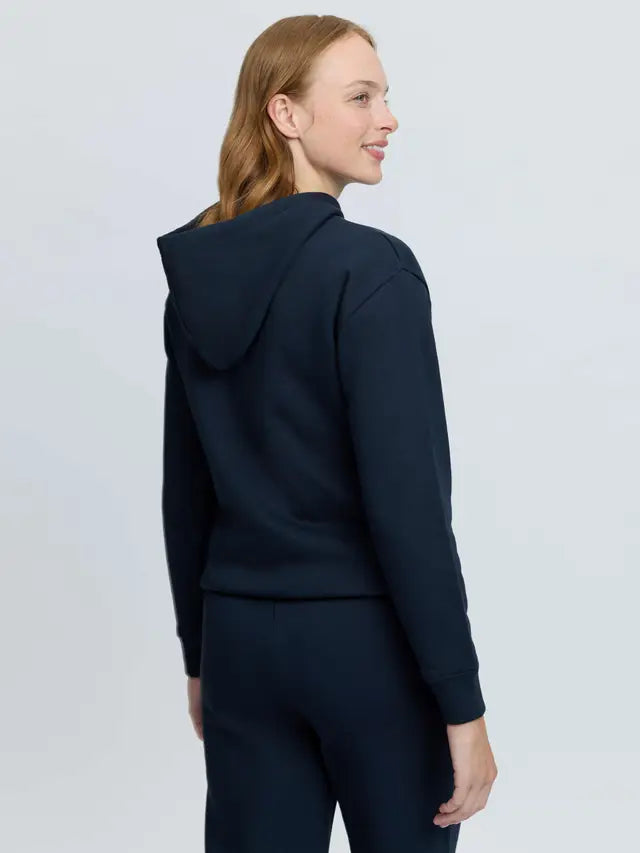 LeMieux Luna Hoodie Navy: Women's navy blue relaxed fit loungewear hoodie