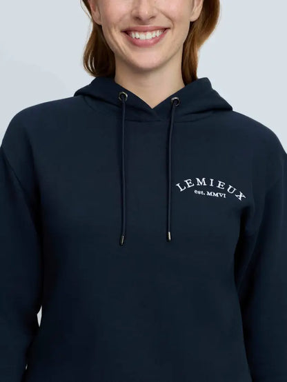 LeMieux Luna Hoodie Navy Blue - Embroidered Logo - Comfortable Women's Hooded Sweatshirt