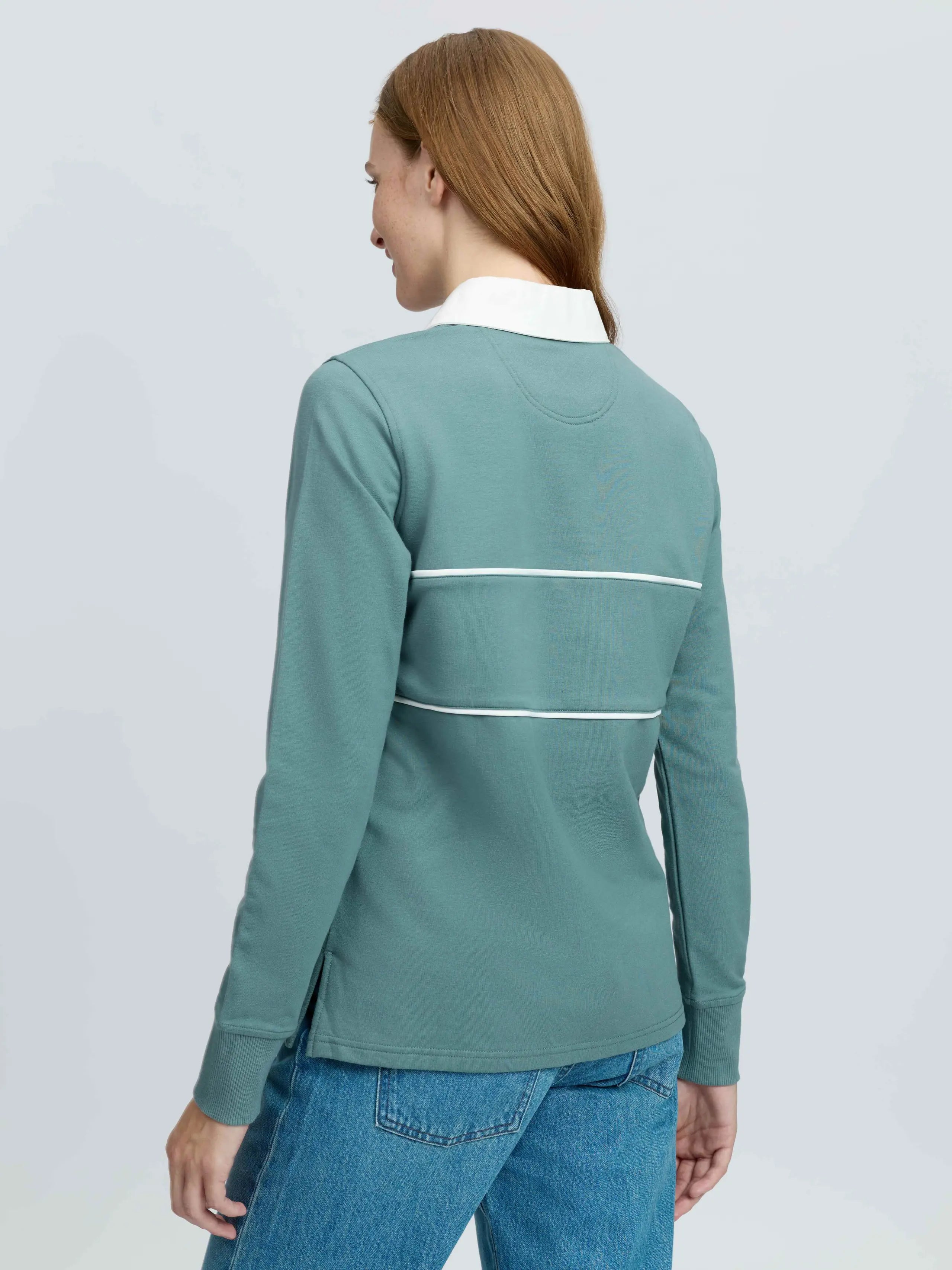 Lemieux Rochelle Rugby Shirt in Aloe - Women's long-sleeve polo top