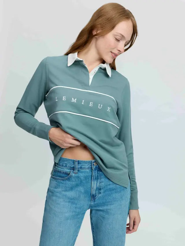 LeMieux Rochelle Rugby Shirt Aloe Green Women's Long Sleeve