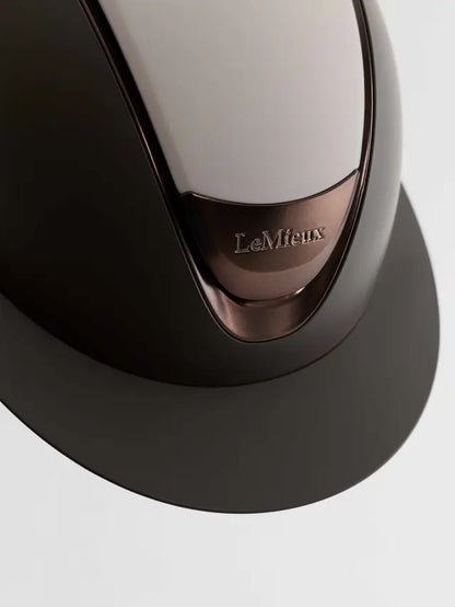 LeMieux Verv Matte Stone Competition Riding Helmet Panel with Metallic Trim