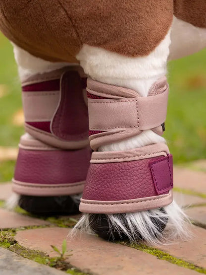 LeMieux Toy Pony Over Reach Boots Blackberry - Miniature boots for toy ponies.